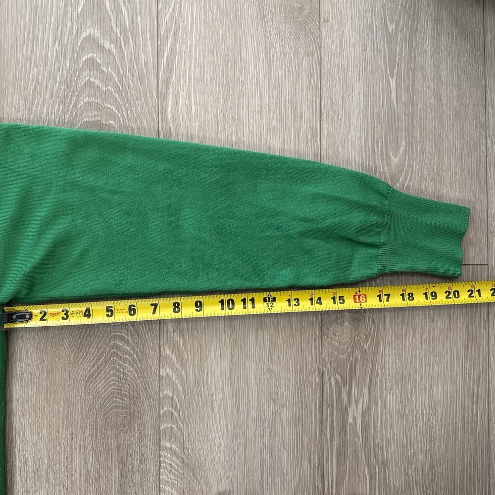 Kelly Green Sweater Mock Neck Size XL Pullover Long Sleeve Knit Details - Picture 5 of 8